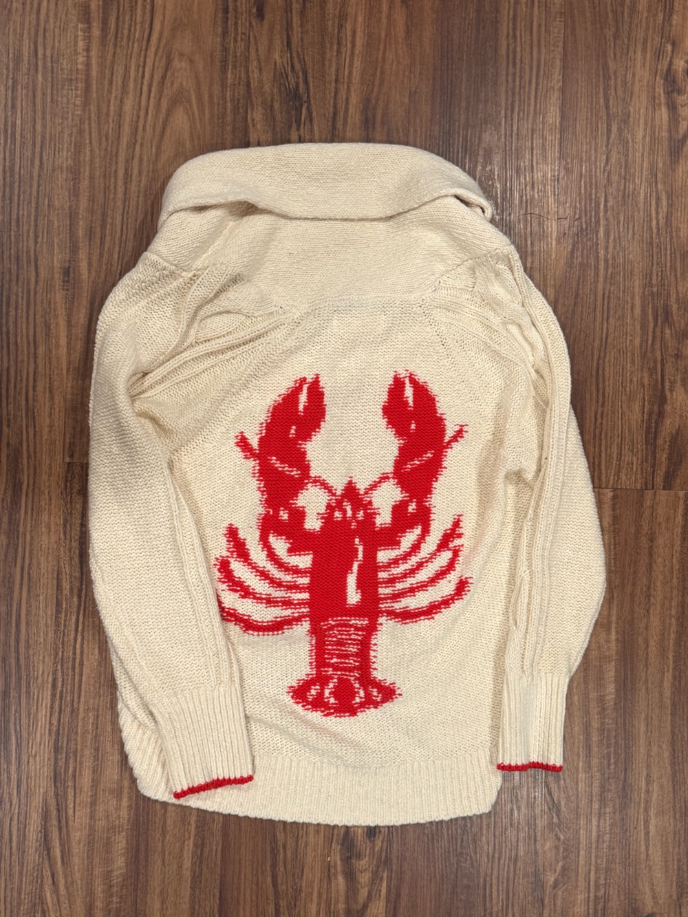 Anthropologie Rare Lobster Knit Cardigan
Sweater size M